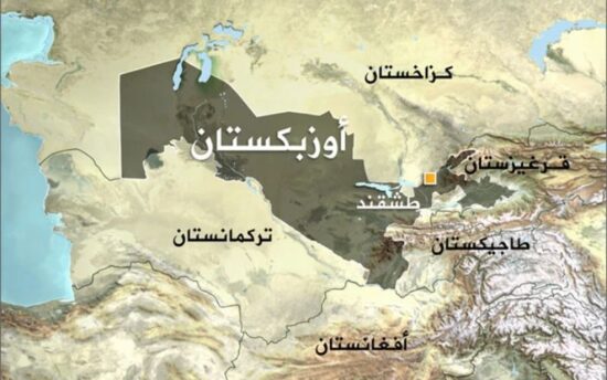 خريطة أوزبكستان