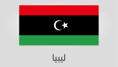 علم وعدد سكان ليبيا